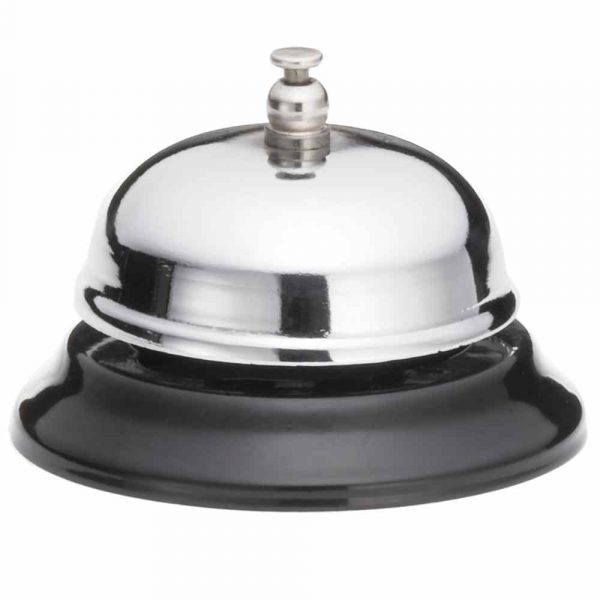 Campainha elegante em prateado e preto de 7.5cm - Adicione estilo à sua casa com esta campainha de alta qualidade. Ideal para encomendar online!