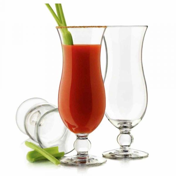 Copos de vidro transparente para bebidas, capacidade de 44cl, modelo Hurricane Squall da marca Libbey. Ideal para servir cocktails com estilo.