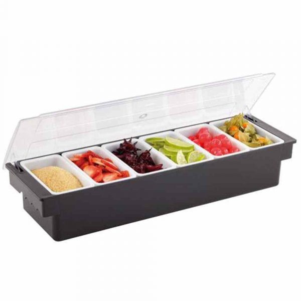 Dispensador plástico com 6 compartimentos de alta qualidade para organização doméstica. Perfeito para armazenar pequenos objetos. Compre já!