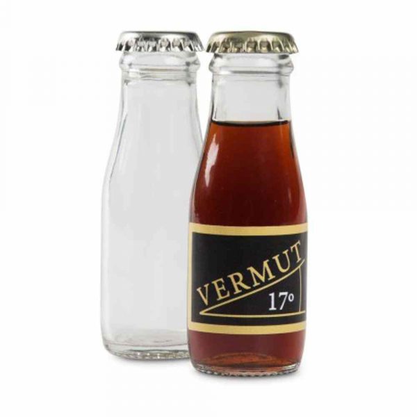 Mini garrafa de vidro para vermute de 7cl - design elegante e sofisticado para apreciar bebidas de forma requintada. Ideal para presentear.