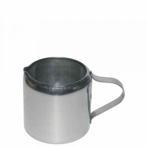 Mini lata de leite em inox de 100ml com diâmetro de 5cm. Perfeito para armazenar líquidos e alimentos com estilo. Compre já!