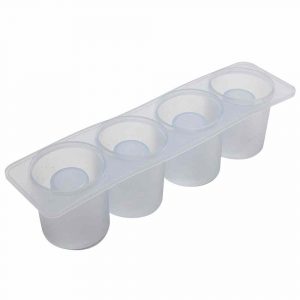Molde de Silicone Natural para 4 Copos de Shot, Resistente e Durável - Compre Online Agora!