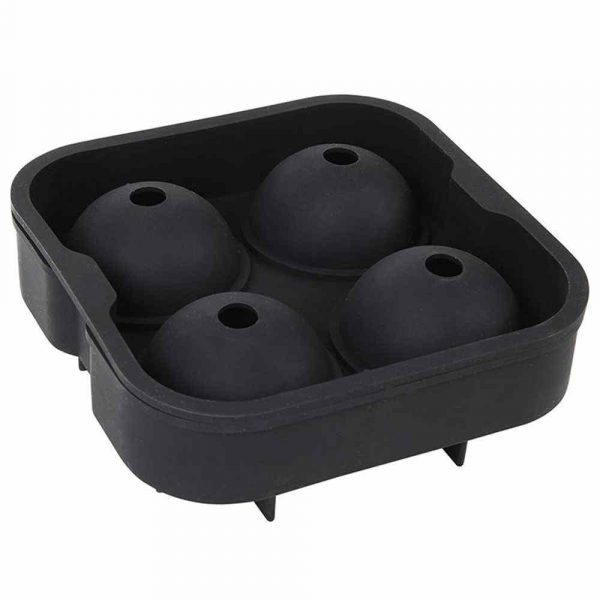 Molde de Gelo 4 Esferas 4,5cm para Drinks, Acessório de Qualidade Premium para Coquetéis, Gelo Esférico, Cubos de Gelo Personalizados