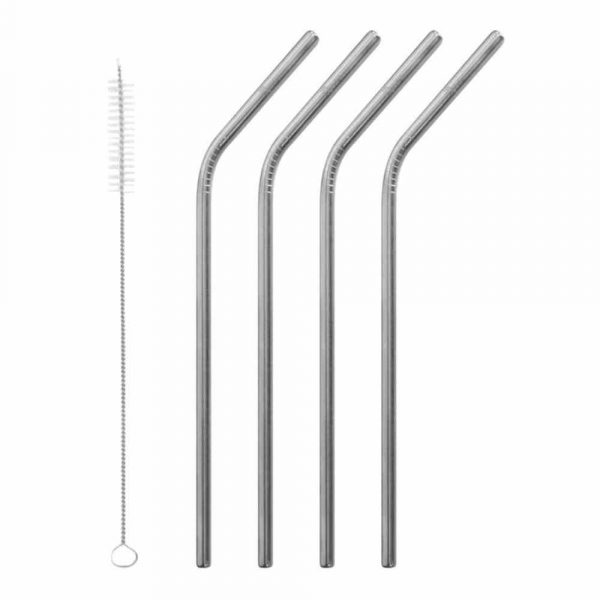 Conjunto de 4 Palhinhas Curvas em Inox com Escova de 20cm para 68020. Produto premium para compra online. Aproveite já!