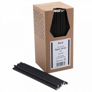 Palhinha Eco Paper Preta de alta qualidade, embalagem com 250 unidades. Compre agora! Ideal para bebidas frias.