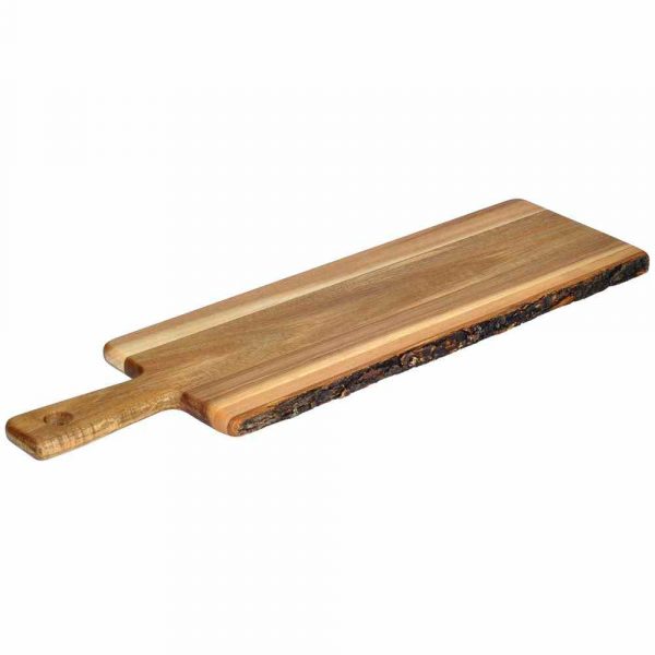 Tábua de cortar Paddle em madeira de acácia de alta qualidade 51cm x 15cm - Ideal para cozinha gourmet e decoração. Compre online!