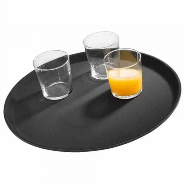 Bandeja de alta qualidade em preto de 35,5 cm para uso em gastronomia. Ideal para servir refeições com estilo. Compre online agora!